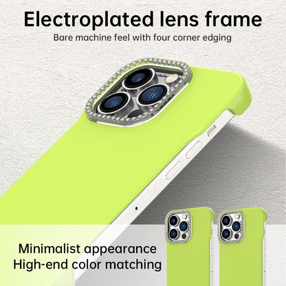 For iPhone 13 Pro Max Candy Diamond Half-frame Frosted PC Hybrid TPU Phone Case - Green - EDA009772819F