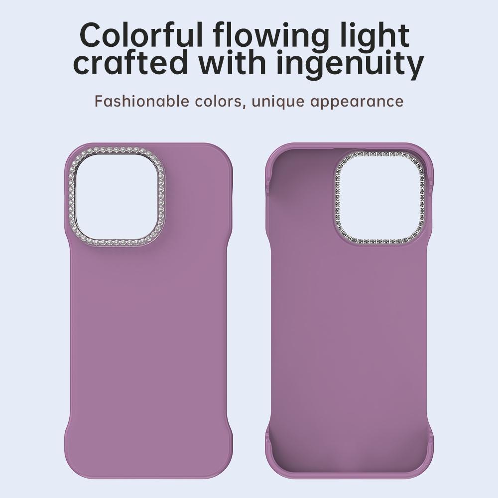 For iPhone 13 Pro Max Candy Diamond Half-frame Frosted PC Hybrid TPU Phone Case - Purple - EDA009772819G