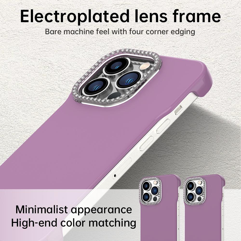 For iPhone 13 Pro Max Candy Diamond Half-frame Frosted PC Hybrid TPU Phone Case - Purple - EDA009772819G