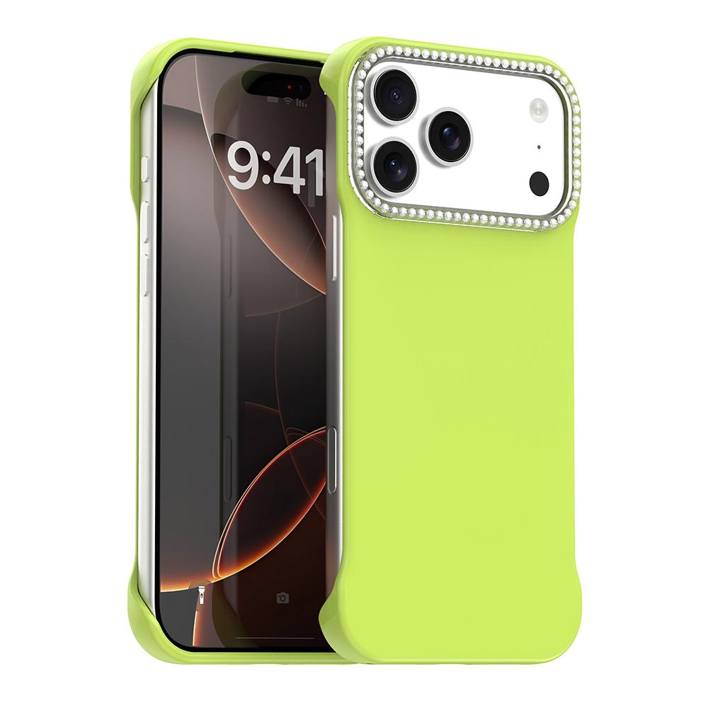 For iPhone 18 Pro / 17 Pro Candy Diamond Half-frame Frosted PC Hybrid TPU Phone Case - Green - EDA009772823F