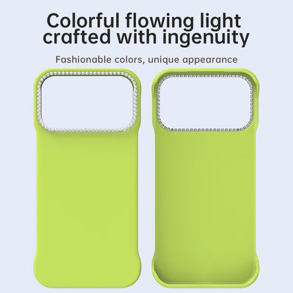 For iPhone 18 Pro / 17 Pro Candy Diamond Half-frame Frosted PC Hybrid TPU Phone Case - Green - EDA009772823F