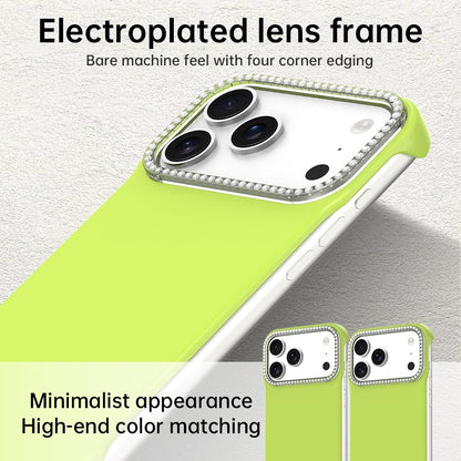 For iPhone 18 Pro / 17 Pro Candy Diamond Half-frame Frosted PC Hybrid TPU Phone Case - Green - EDA009772823F