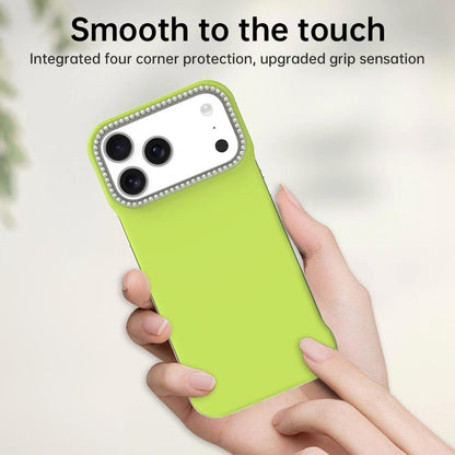 For iPhone 18 Pro / 17 Pro Candy Diamond Half-frame Frosted PC Hybrid TPU Phone Case - Green - EDA009772823F