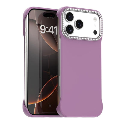 For iPhone 18 Pro / 17 Pro Candy Diamond Half-frame Frosted PC Hybrid TPU Phone Case - Purple - EDA009772823G