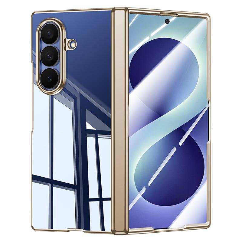 For Galaxy Z Fold8 Ultra 5G Electroplating Transparent Shockproof Phone Case - High-Definition Gold - EDA009773901E