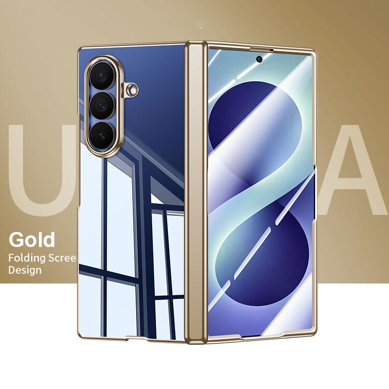 For Galaxy Z Fold8 Ultra 5G Electroplating Transparent Shockproof Phone Case - High-Definition Gold - EDA009773901E