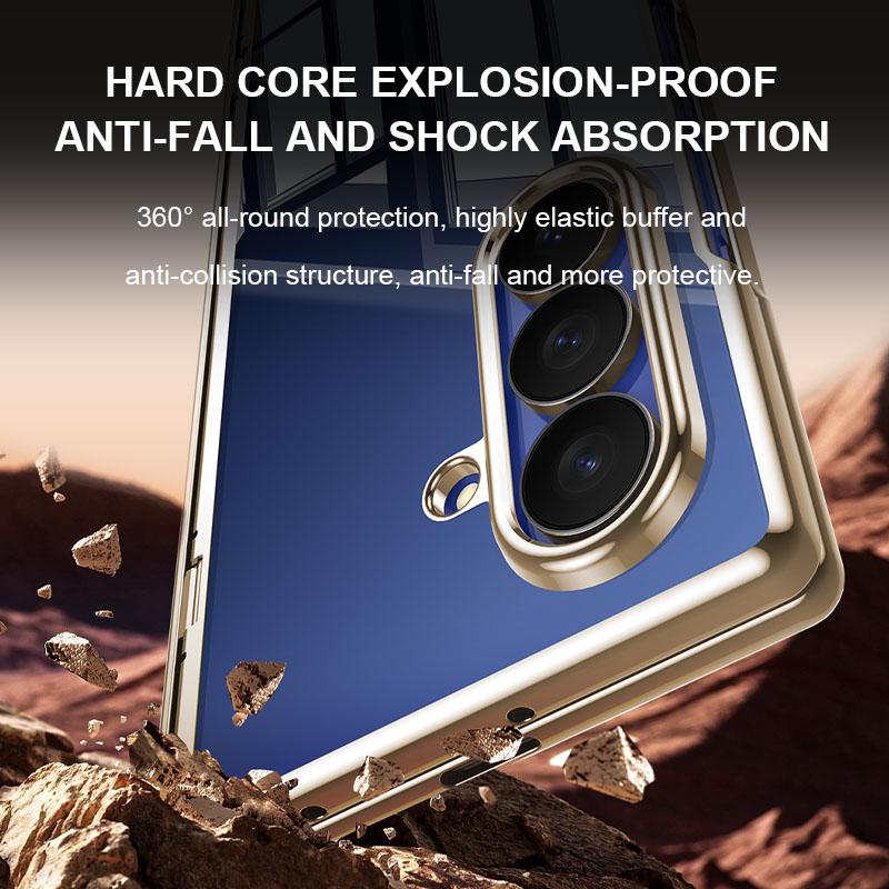 For Galaxy Z Fold8 Ultra 5G Electroplating Transparent Shockproof Phone Case - High-Definition Gold - EDA009773901E