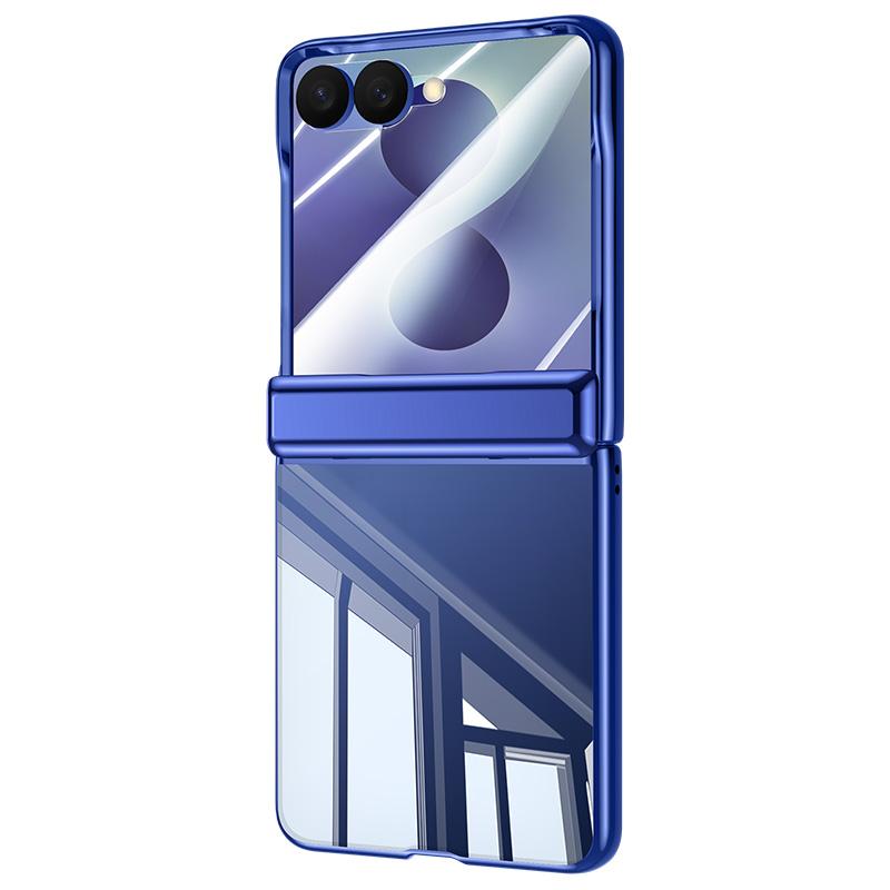 For Galaxy Z Flip8 5G Electroplating Transparent Shockproof Phone Case - High-Definition Blue - EDA009773902D