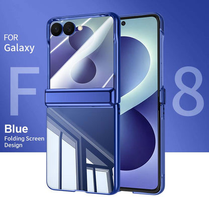For Galaxy Z Flip8 5G Electroplating Transparent Shockproof Phone Case - High-Definition Blue - EDA009773902D
