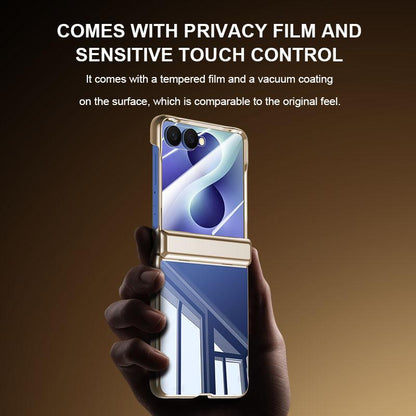 For Galaxy Z Flip8 5G Electroplating Transparent Shockproof Phone Case - High-Definition Blue - EDA009773902D