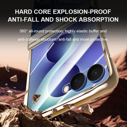 For Galaxy Z Flip8 5G Electroplating Transparent Shockproof Phone Case - High-Definition Blue - EDA009773902D
