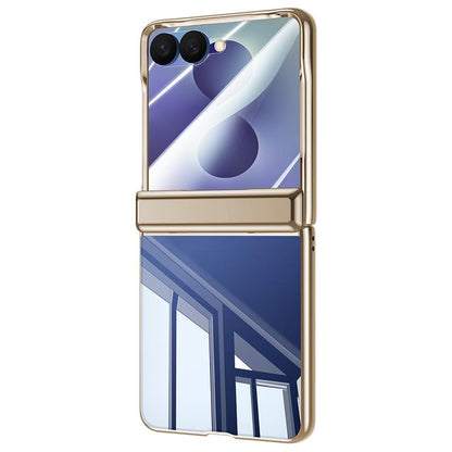 For Galaxy Z Flip8 5G Electroplating Transparent Shockproof Phone Case - High-Definition Gold - EDA009773902E