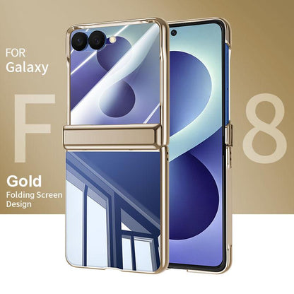For Galaxy Z Flip8 5G Electroplating Transparent Shockproof Phone Case - High-Definition Gold - EDA009773902E