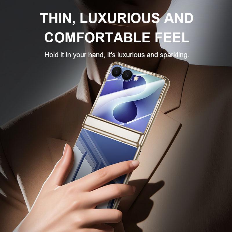 For Galaxy Z Flip8 5G Electroplating Transparent Shockproof Phone Case - High-Definition Gold - EDA009773902E