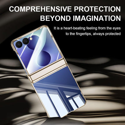 For Galaxy Z Flip8 5G Electroplating Transparent Shockproof Phone Case - High-Definition Gold - EDA009773902E