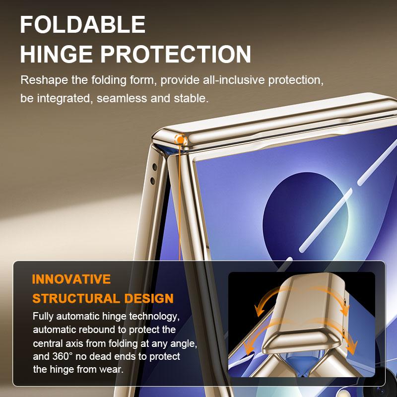 For Galaxy Z Flip8 5G Electroplating Transparent Shockproof Phone Case - High-Definition Gold - EDA009773902E