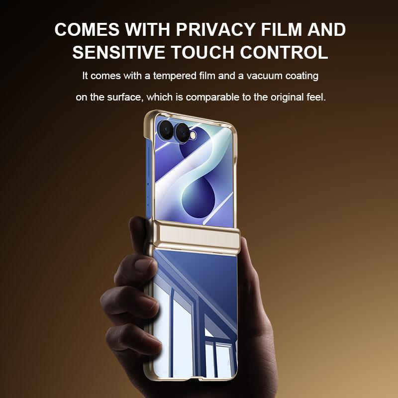 For Galaxy Z Flip8 5G Electroplating Transparent Shockproof Phone Case - High-Definition Gold - EDA009773902E