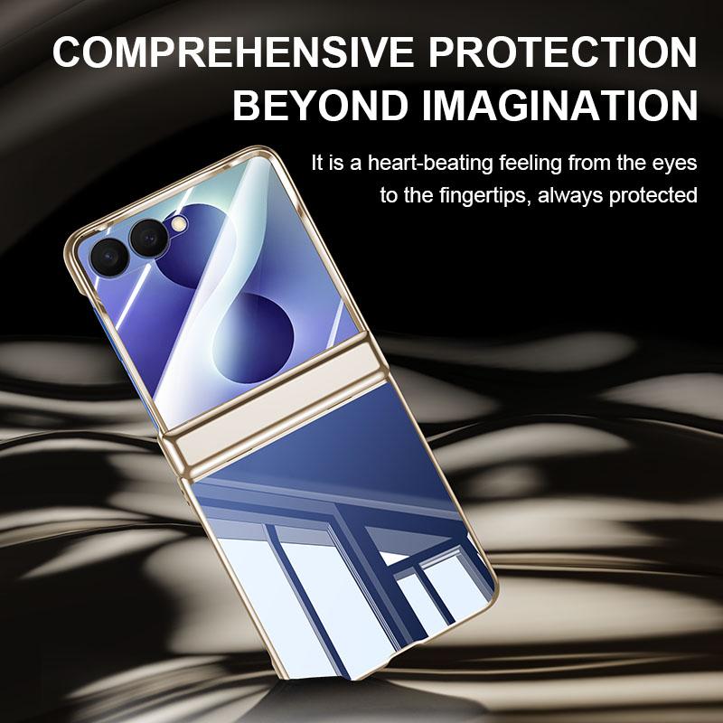 For Galaxy Z Flip8 5G Electroplating Transparent Shockproof Phone Case - High-Definition Black - EDA009773902F