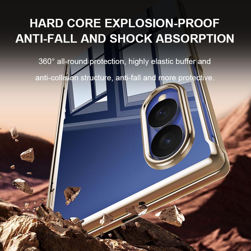 For Galaxy Z Fold8 5G Electroplating Transparent Shockproof Phone Case - High-Definition Black - EDA009773903F