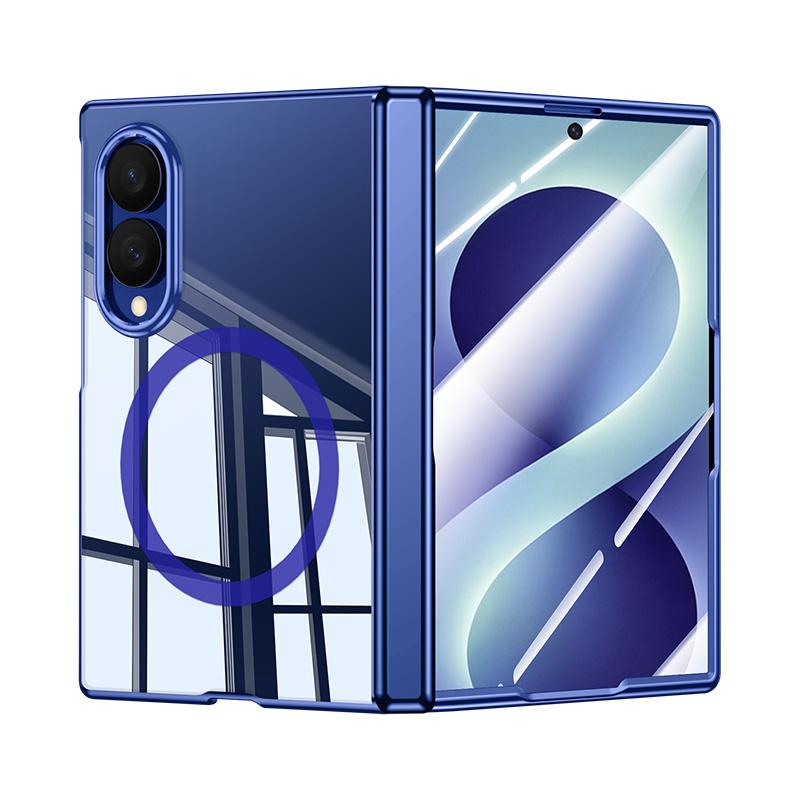 For Galaxy Z Fold8 5G Electroplating Transparent Shockproof Magnetic Phone Case - High-Definition Blue - EDA009774603D