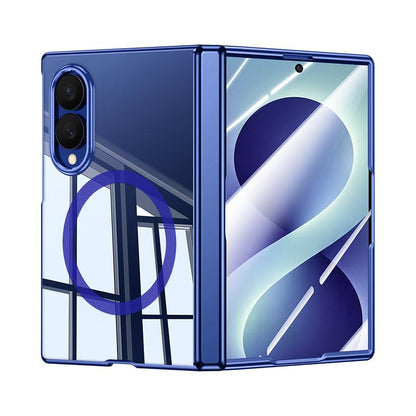 For Galaxy Z Fold8 5G Electroplating Transparent Shockproof Magnetic Phone Case - High-Definition Blue - EDA009774603D