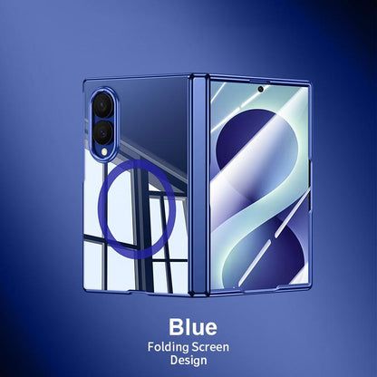 For Galaxy Z Fold8 5G Electroplating Transparent Shockproof Magnetic Phone Case - High-Definition Blue - EDA009774603D