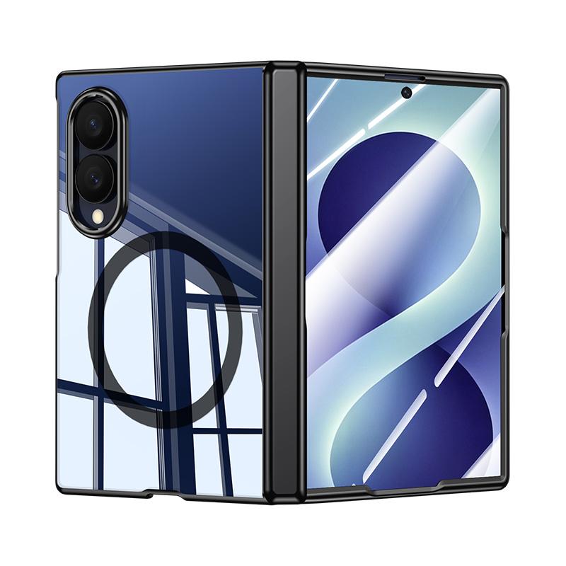 For Galaxy Z Fold8 5G Electroplating Transparent Shockproof Magnetic Phone Case - High-Definition Black - EDA009774603F