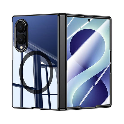 For Galaxy Z Fold8 5G Electroplating Transparent Shockproof Magnetic Phone Case - High-Definition Black - EDA009774603F