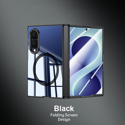 For Galaxy Z Fold8 5G Electroplating Transparent Shockproof Magnetic Phone Case - High-Definition Black - EDA009774603F