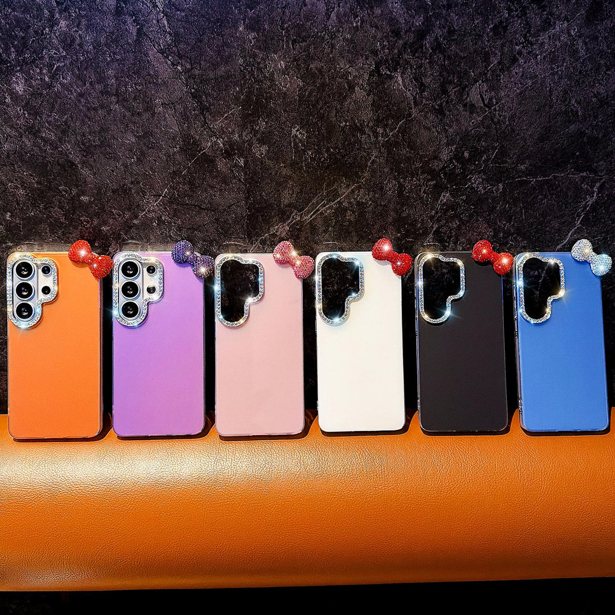 For Galaxy A37 5G Cute Bowknot Dopamine Color Skin-Friendly IMD Phone Case with Beaded Wrist Strap - Blue - EDA009775202F
