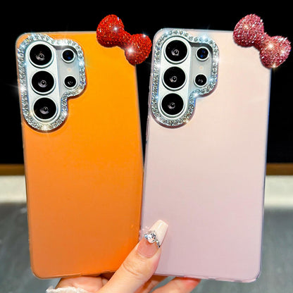 For Galaxy A37 5G Cute Bowknot Dopamine Color Skin-Friendly IMD Phone Case with Beaded Wrist Strap - Blue - EDA009775202F