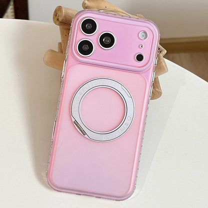 For iPhone 17 Pro Max Laser 360 Rotating Kickstand Phone Case - Light Pink - EDA009775301F