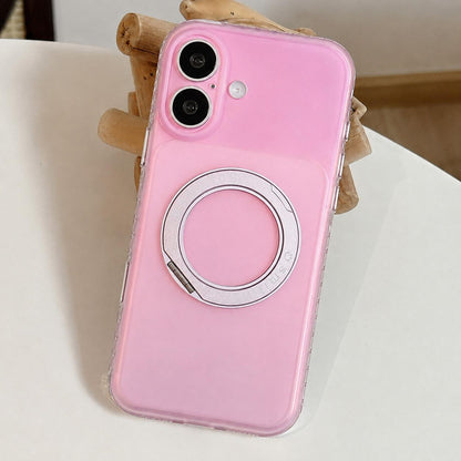 For iPhone 16 Laser 360 Rotating Kickstand Phone Case - Light Pink - EDA009775306F