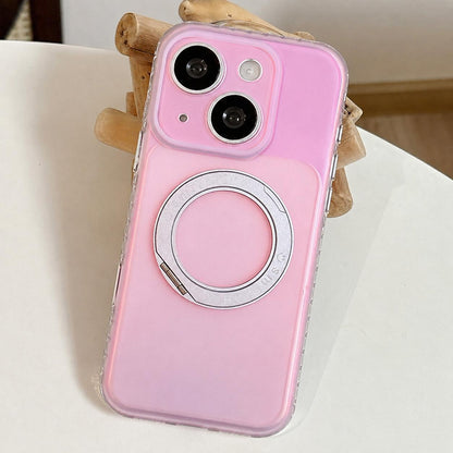For iPhone 15 Laser 360 Rotating Kickstand Phone Case - Light Pink - EDA009775309F