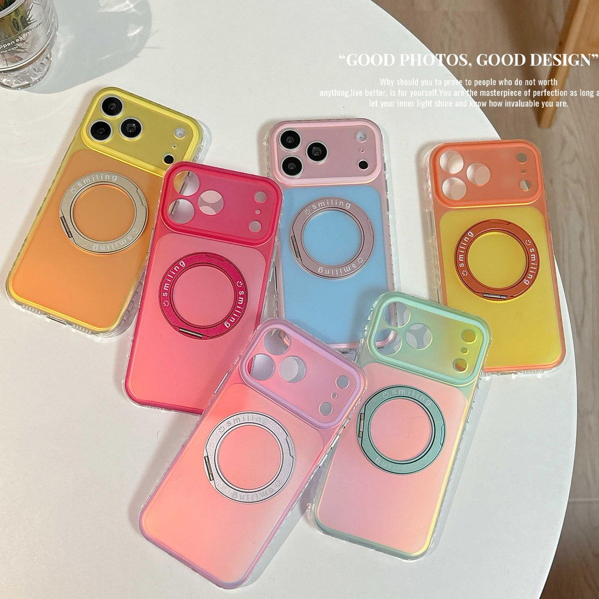 For iPhone 15 Laser 360 Rotating Kickstand Phone Case - Light Pink - EDA009775309F
