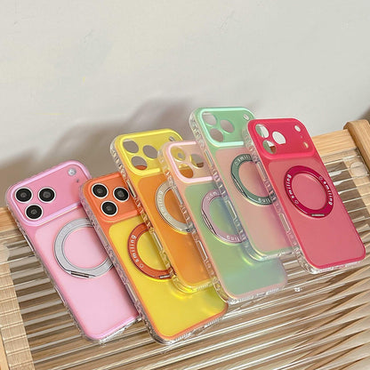 For iPhone 17 Laser 360 Rotating Kickstand Phone Case - Light Pink - EDA009775303F