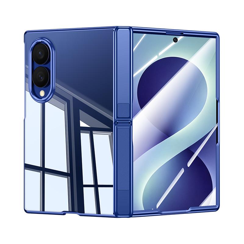 For Galaxy Z Fold8 5G Electroplating Transparent Hinge Holder Phone Case - High-Definition Blue - EDA009775701F