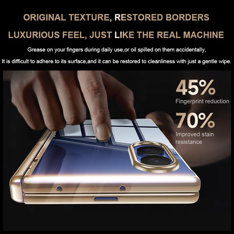 For Galaxy Z Fold8 5G Electroplating Transparent Hinge Holder Phone Case - High-Definition Blue - EDA009775701F
