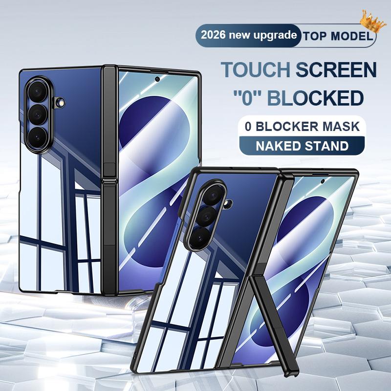 For Galaxy Z Fold8 Ultra 5G Electroplating Transparent Hinge Holder Phone Case - High-Definition Black - EDA009775702D