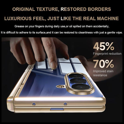 For Galaxy Z Fold8 Ultra 5G Electroplating Transparent Hinge Holder Phone Case - High-Definition Black - EDA009775702D