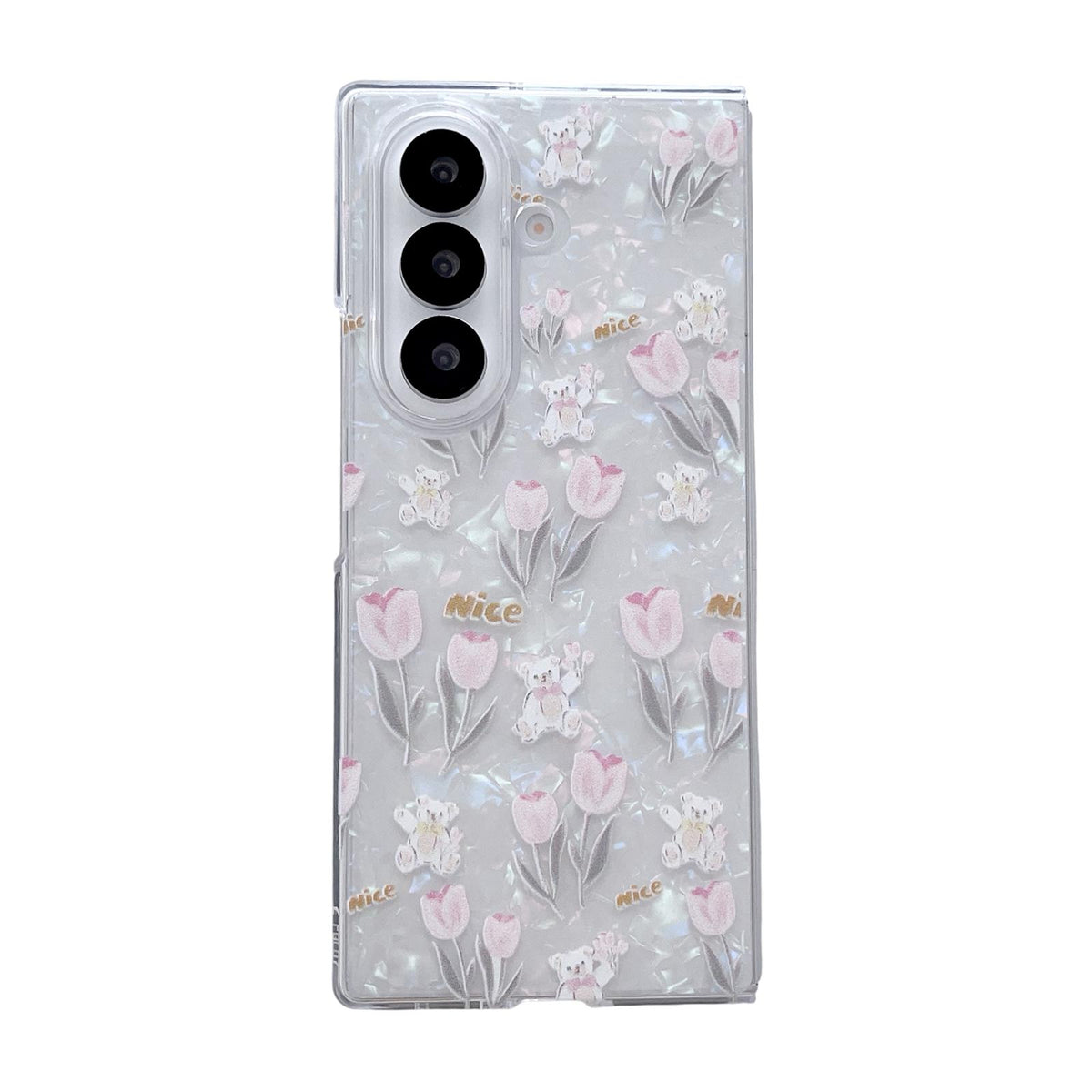 For Galaxy Z Fold8 Ultra 5G Pearlescent Shell Texture Flower Pattern Phone Case - Tulip - EDA009776501A
