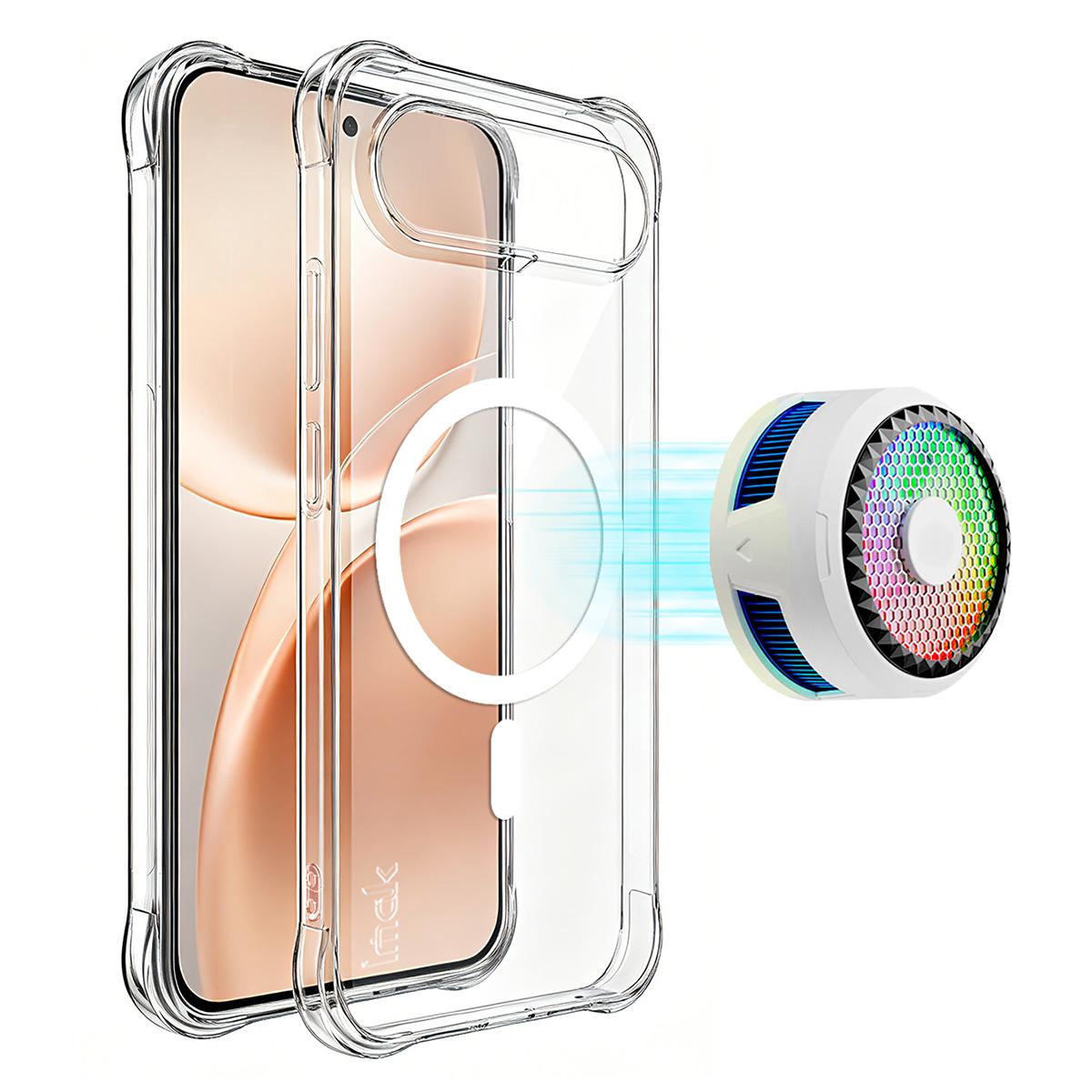 For vivo S50 Pro mini 5G / X300 FE 5G imak Magnetic Shockproof Airbag TPU Phone Case - Transparent - EDA009776701A