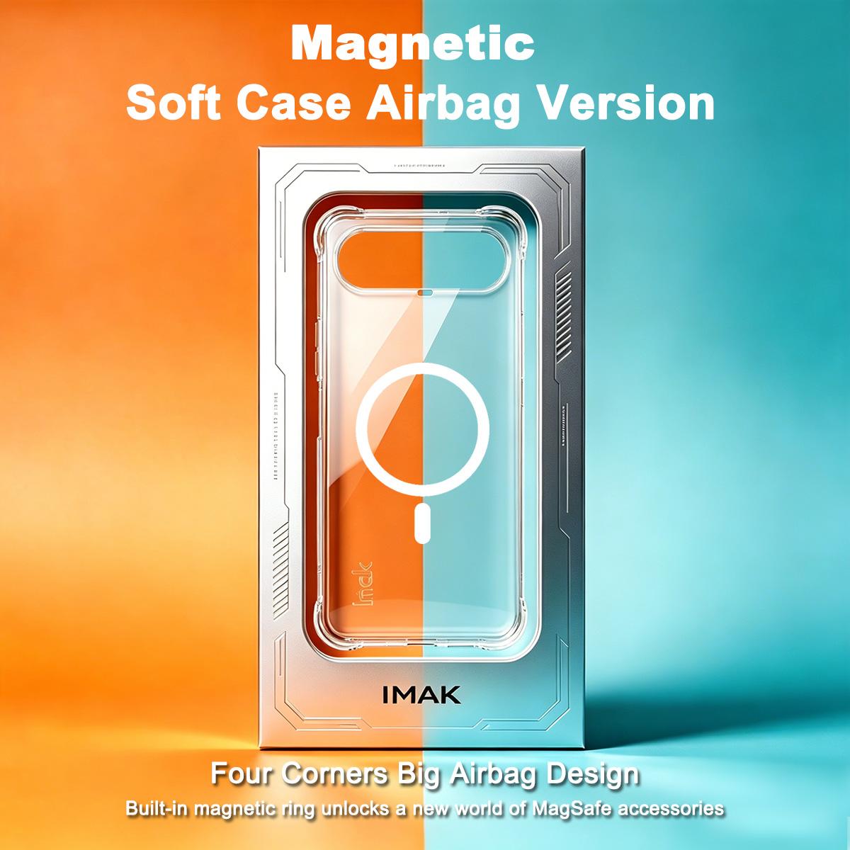 For vivo S50 Pro mini 5G / X300 FE 5G imak Magnetic Shockproof Airbag TPU Phone Case - Transparent - EDA009776701A