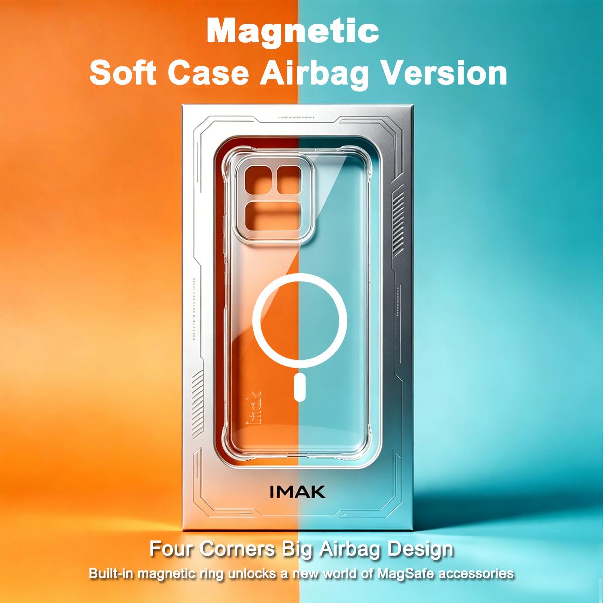 For vivo iQOO 15T 5G imak Magnetic Shockproof Airbag TPU Phone Case - Transparent - EDA009776702A
