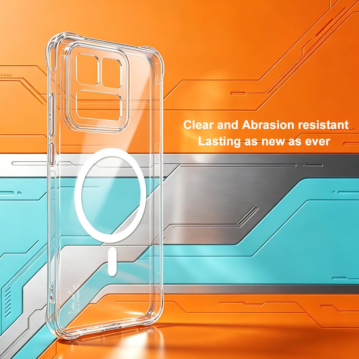 For vivo iQOO 15T 5G imak Magnetic Shockproof Airbag TPU Phone Case - Transparent - EDA009776702A