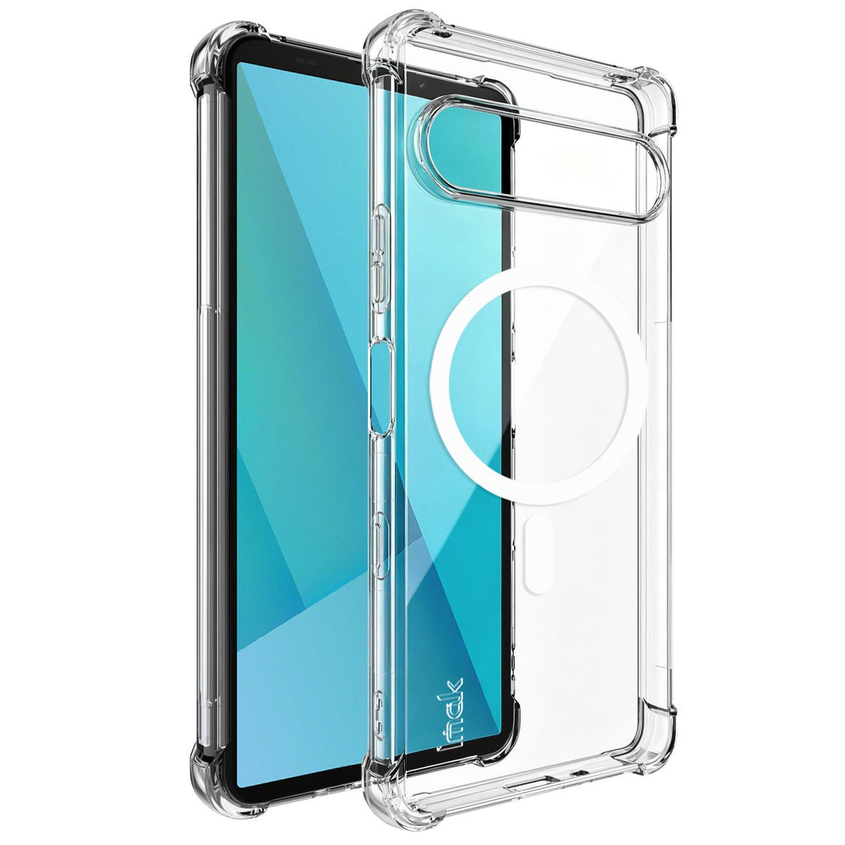 For Sony Xperia 10 VII imak Magnetic Shockproof Airbag TPU Phone Case - Transparent - EDA009777502A
