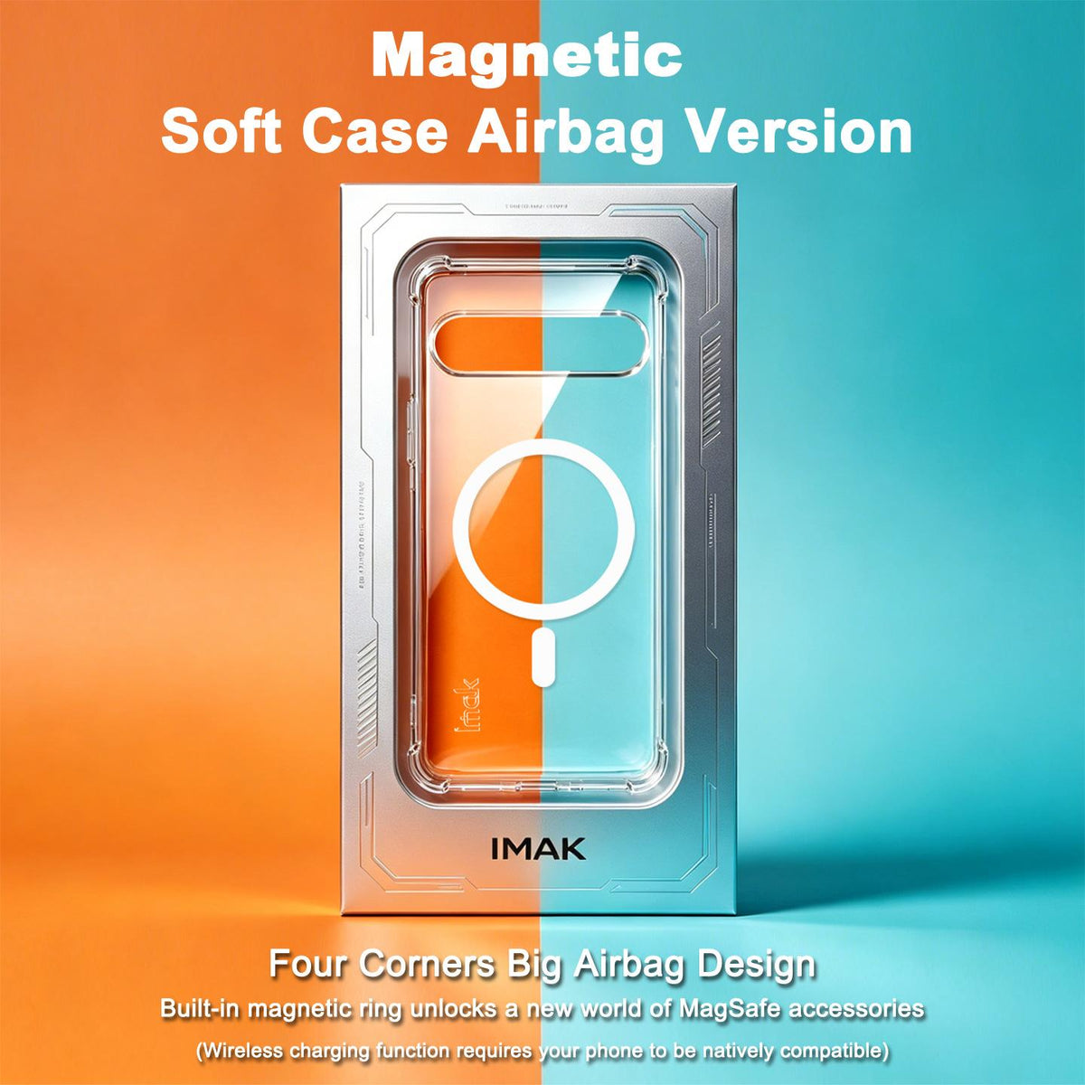 For Sony Xperia 10 VII imak Magnetic Shockproof Airbag TPU Phone Case - Transparent - EDA009777502A
