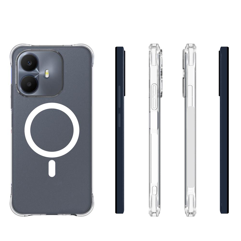 For TCL K70 Power 4G Shockproof Non-slip Magnetic TPU Phone Case - Transparent - EDA009779101A