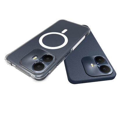 For TCL K70 Power 4G Shockproof Non-slip Magnetic TPU Phone Case - Transparent - EDA009779101A