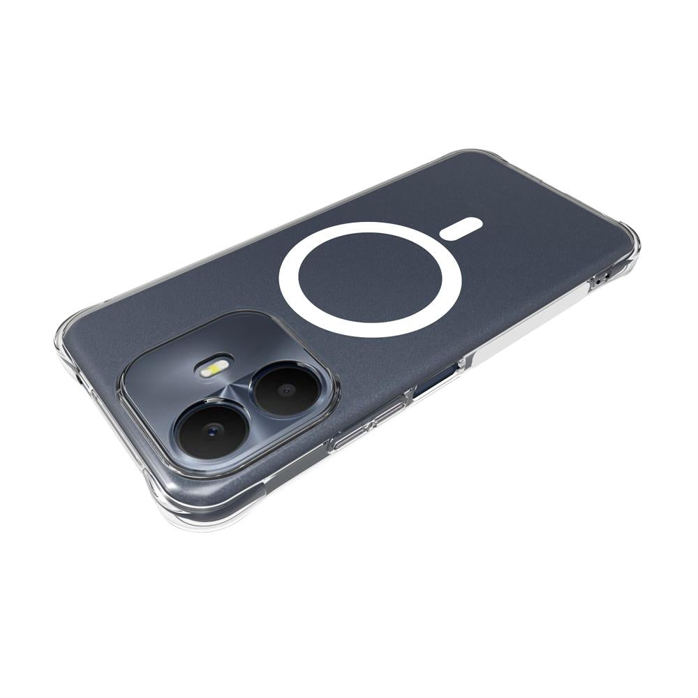 For TCL K70 Power 4G Shockproof Non-slip Magnetic TPU Phone Case - Transparent - EDA009779101A